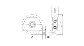Foto secundaria de Sliding wheel "laser" external plates Ø60 angular channel