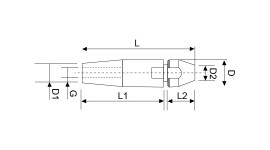 Foto secundaria de Terminal apriete rápido rosca interna izquierda C-10mm M10 inox 316